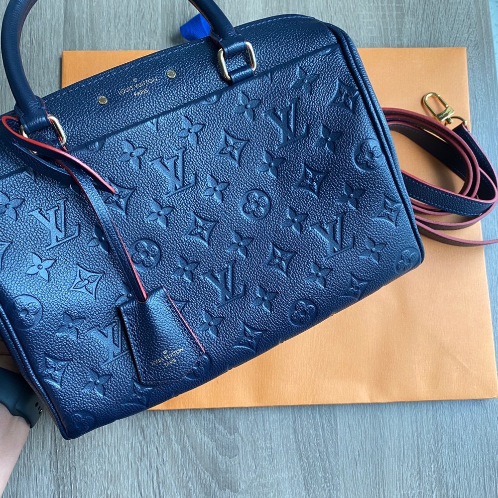 LV Speedy 25 Empreinte Marine Rouge